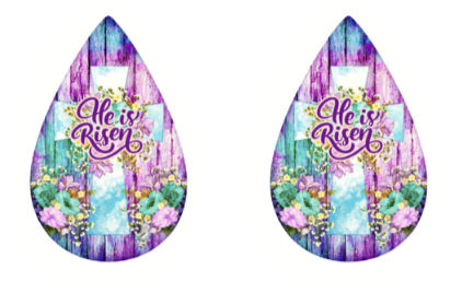 He Is Risen Sublimation Earrings